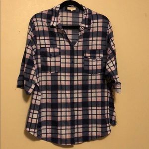 Plaid Button Down Top